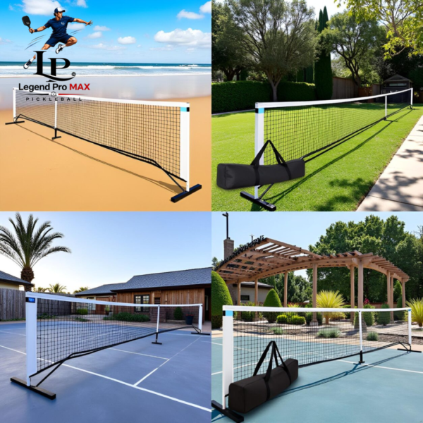 3 Portable NET (22 FEET) with Fiberglass Paddle Set | Anti Rust Steel Frame