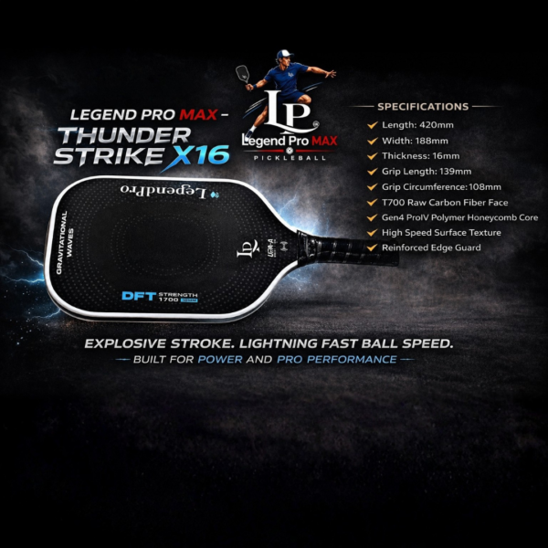 Legend Pro Max Thunder Strike X16 Pickleball Paddle