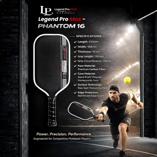 Legend Pro Max Phantom 16 Pickleball Paddle