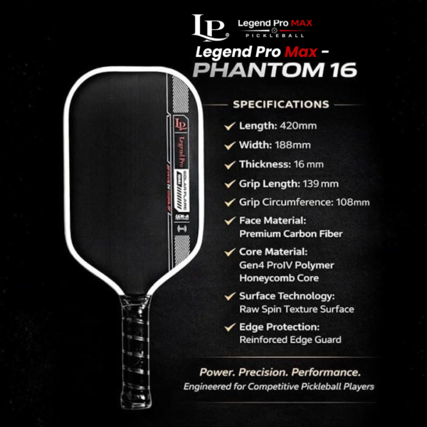 Legend Pro Max Phantom 16 Pickleball Paddle