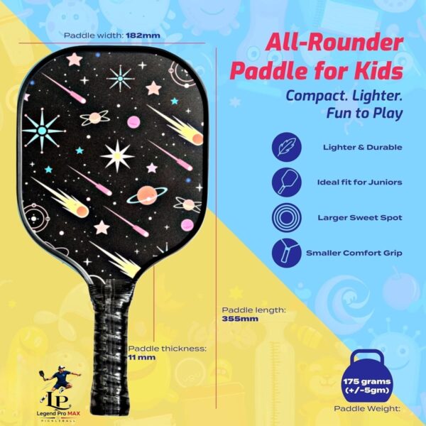 WhatsApp Image 2026-07-17 at 10.17.56 (1) Kids Pickleball Paddle for Boys & Girls | Lightweight Fiberglass Face | PP Honeycomb Core | Comfortable 3 5/8" Grip | Junior Paddle for Ages 5-12 | Indoor & Outdoor Play