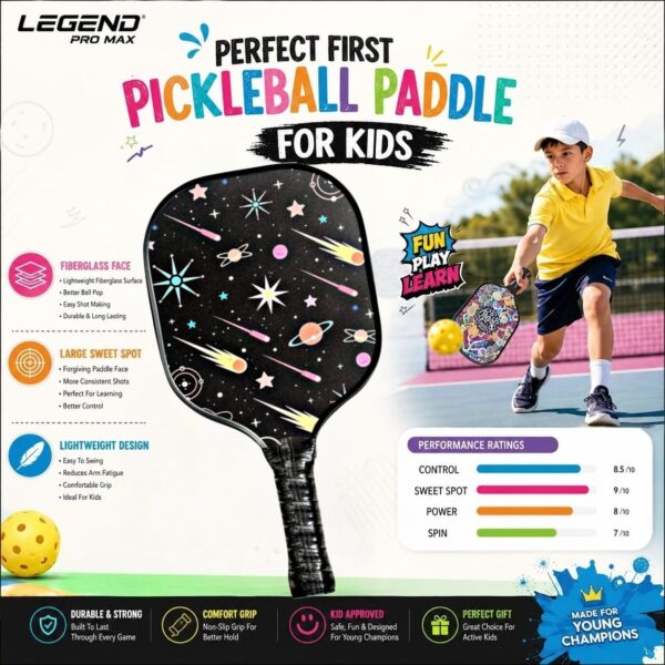 WhatsApp Image 2026-07-17 at 10.17.57 Best Kids Pickleball Paddle Set | 2 Durable Fiberglass Paddles & 4 Balls | Lightweight Design | PP Honeycomb Core | Comfortable Grip | Ages 5–12